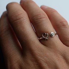 loving heart wire ring