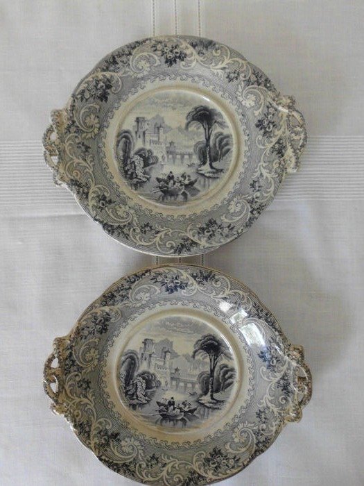 Rhine - Antique English Dishes (2) - Victorian Style - Earthenware