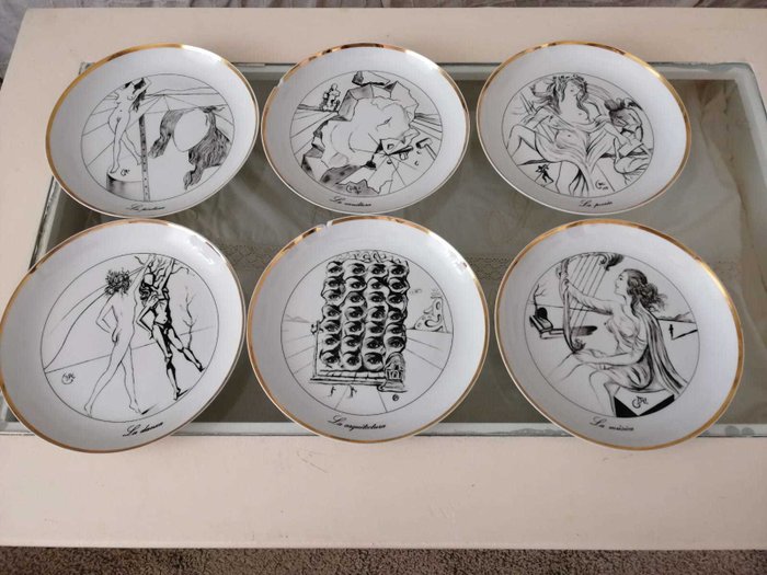 Salvador Dali - Bidasoa - silkscreen dishes (6) - Porcelain
