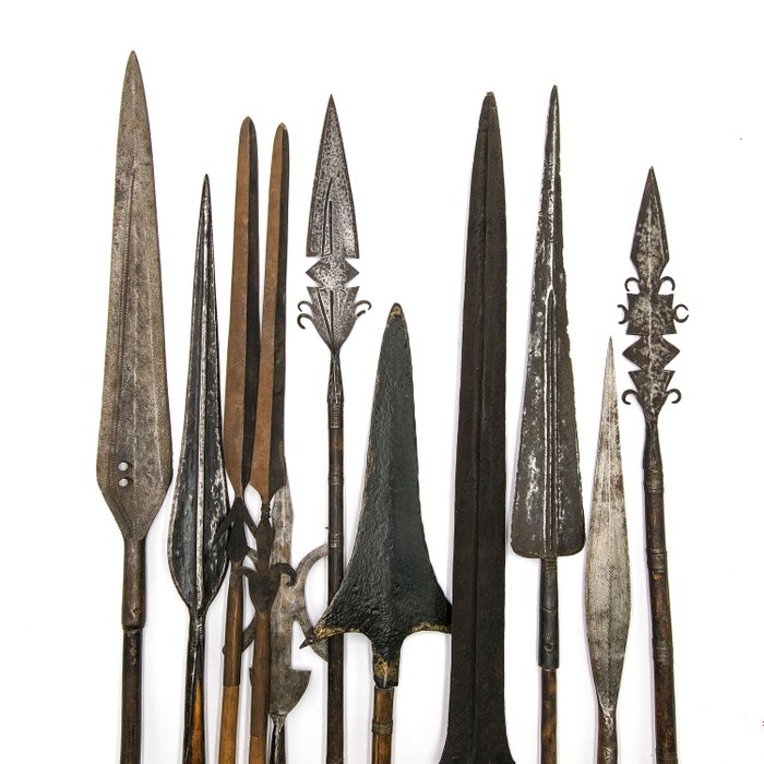Spear (11) - Iron, Wood - Congo DRC 