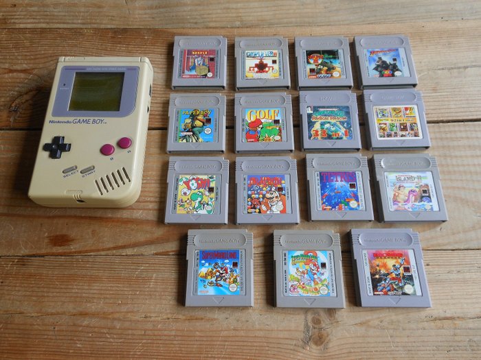 Nintendo Gameboy Classic - Console with Games (15) - 無原裝盒