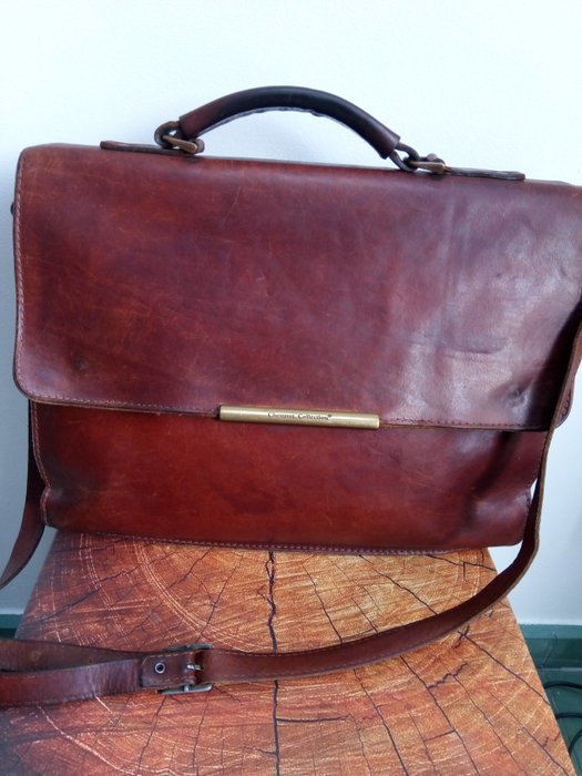 Chestnut - Large vintage leather bag (1) - Brass, Leather - Catawiki