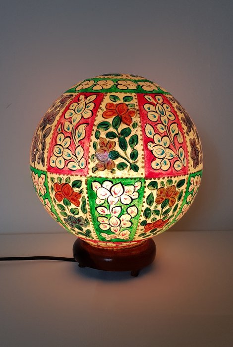 Orientalische Kamelfell-Pergament Lampe  (1) - Holz, Pergament