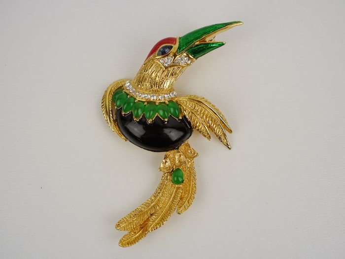 CARVEN Paris Frankreich gilded - Bird brooch.