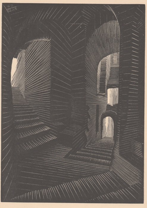 Maurits Cornelis Escher (1898-1972) - Steegje Atrani  - in Halcyon (Bool 150) inclusief 12 nummers Halcyon
