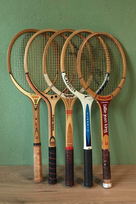Oude houten tennisrackets (5) - Hout