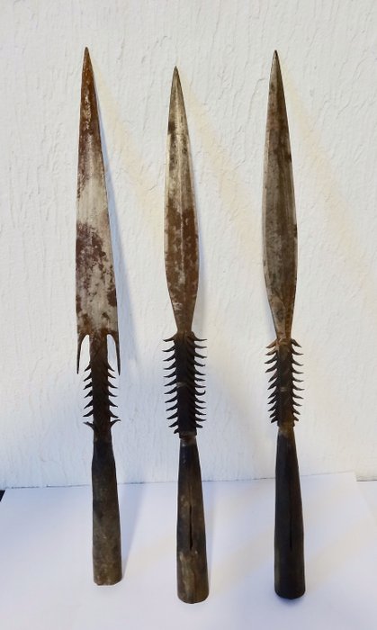 3 puntas de lanza antiguas - Hierro - África 