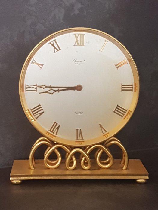 Relógio de mesa - Rosemont Genève - Bronze dourado - Ano 1970