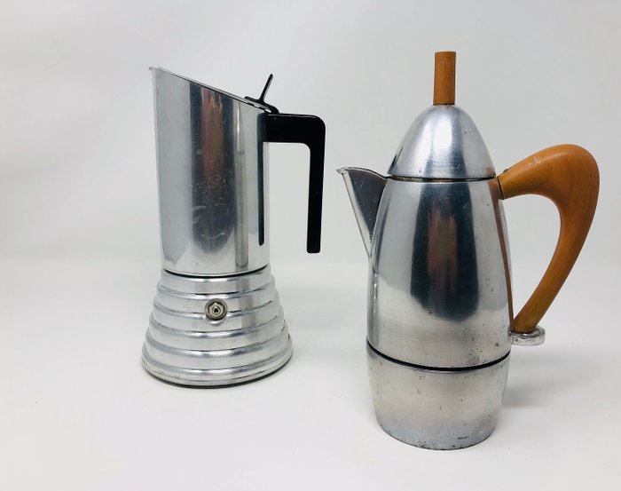 Vev e Carlo Giannini - 2 cafeteras de café espresso vintage - Aluminio
