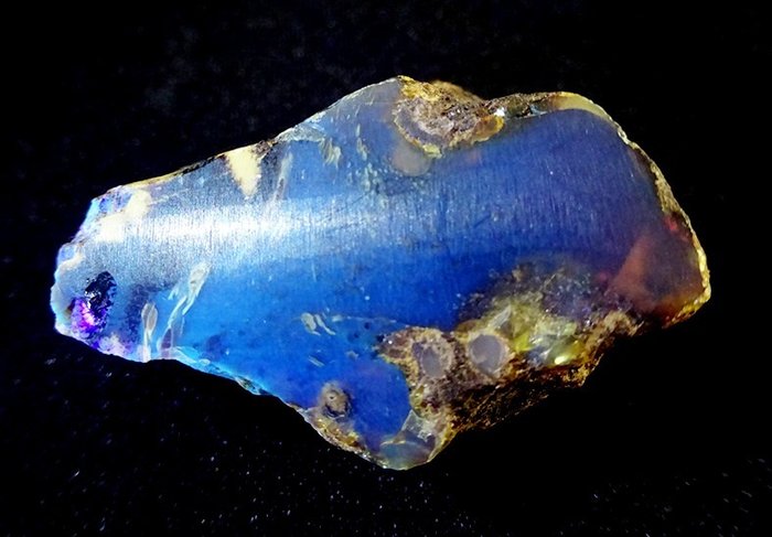 Echter Dominikanischer Blauer Bernstein - Cordillera Septentrional, Stgo. der Ritter - 50×32×30 mm - 21 g