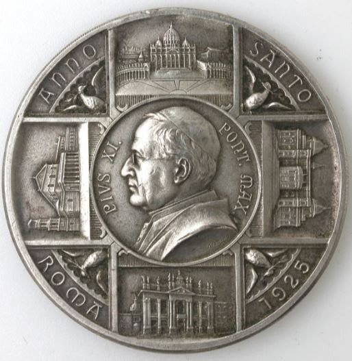 Vaticano: Medaglia Papale - Pio XI. 1922-1939 - Medaglia 1925. A. IV - Coniata a ricordo Anno Santo 1925 - Argento