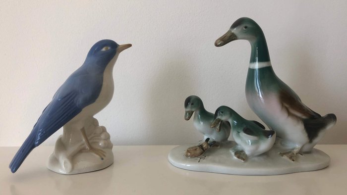 GDR Lippelsdorf - Ducks - Bird (2) - Porcelain