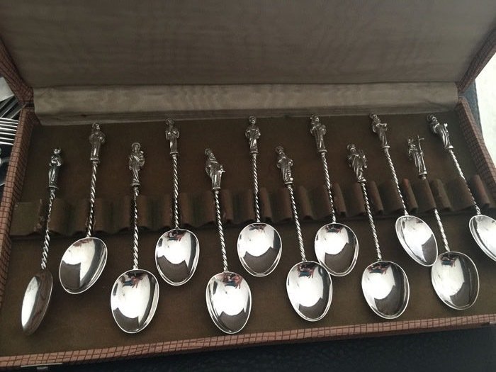 Spoon, αποστατικά κουτάλια (12) - .833 silver - Onbekend  - Ολλανδία - Early 20th century