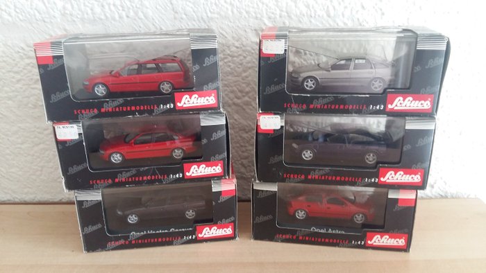 Schuco - 1:43 - 6 x Opel - 4 x Opel Vectra sedan och husvagn och 2 x Opel Astra modeller