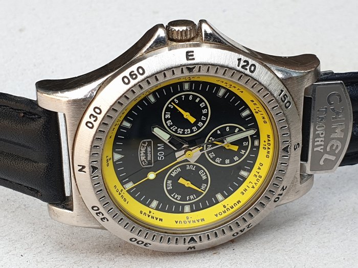 Rannekello - Camel Trophy GMT Swiss Vintage Quartz Men's Watch 50m TIM VX3J Cal - 1980