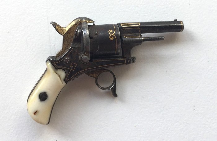 法国 - Miniature Pinfire French Revolver - Miniature - 销子发火的 - 左轮手枪 - 2mm Penvuur
