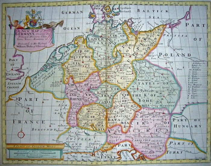 Germany Edward Wells A New Map Of Present Germany Catawiki