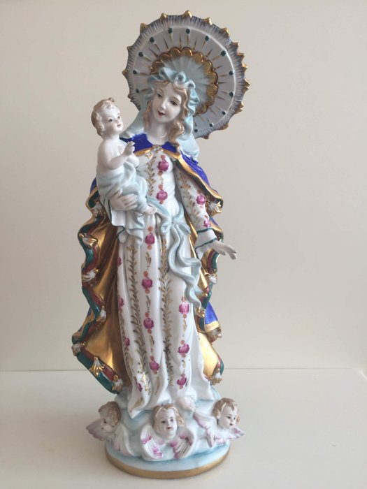 Meissen - Madonna con niño Jesus - Porcelana