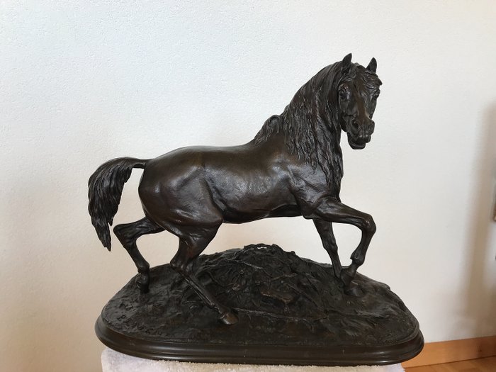 After P.J. Mene (1810 - 1879) - Hest, Skulptur - Bronze - Begyndelsen af det 20. århundrede