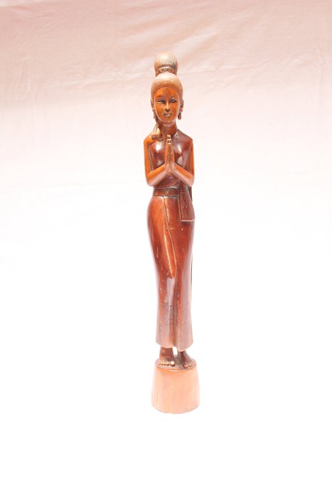 大泰國婦女雕塑 -  82cm - 木 - 泰國 - 20世紀末