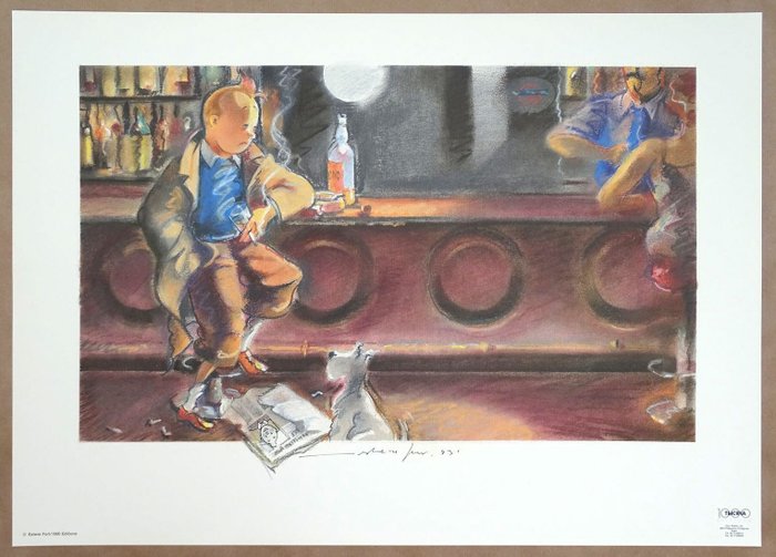 Hommage à Hergé - Esteve Fort - Tintin au bar - (1983)