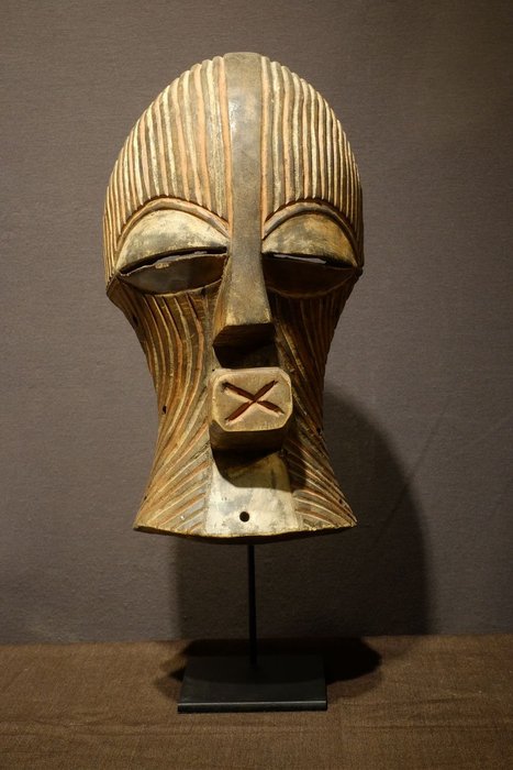 Mask - Wood - Kifwebe -NO RESERVE - Songye - Congo DRC 