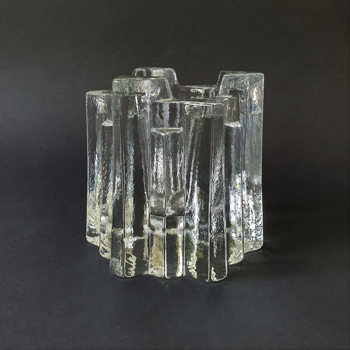 Christer Sjögren  - Lindshammar - Heavy solid candlestick "Starlight" - 1117 grams - Glass