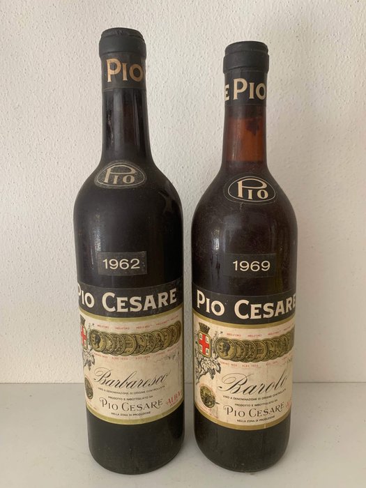 1969  barolo, 1962 barbaresco pio cesare - Piamonte - 1 Botellas (0,75 L)