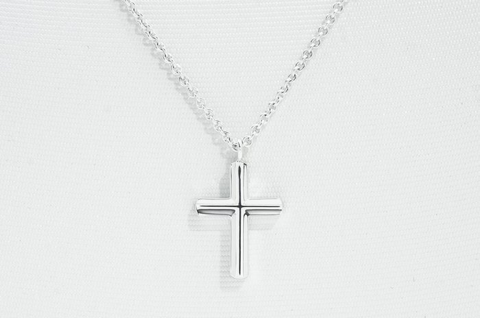 tiffany concave cross pendant