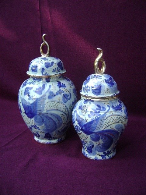 H. Bequet-Quaregnon - lid vases (2) - Earthenware