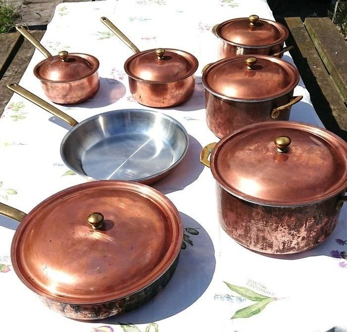 CULINOX SPRING Suíça, conjunto de panelas de cobre, cobre / aço inoxidável (13) - Cobre