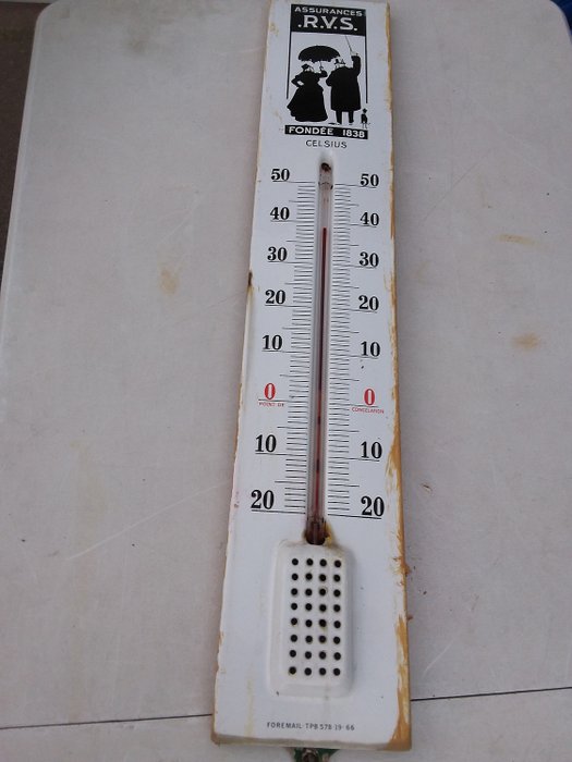 Oude emaile thermometer assurances r.v.s. (1) - -