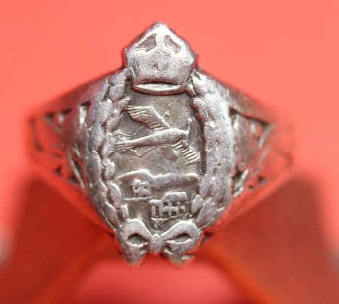 Germany - Silver Ring of the 1st World War Air Force - Ring Military Pilot 1913 Pilot WWI Finger Ring - 1914