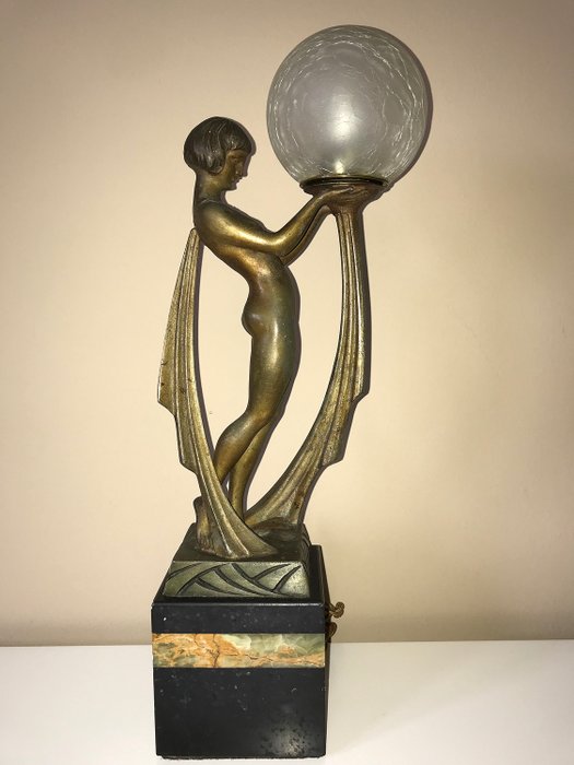 Jacques Limousin - Art Deco lampeskulptur rundt 1920-30