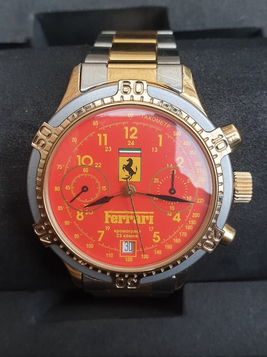 Uhr - Ferrari - Poljot Ferrari Chronograph cal 3133 (valjoux 7734) - 1990-1980