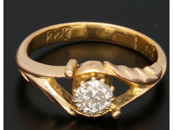 22 kt. Yellow gold Ring Diamond Catawiki