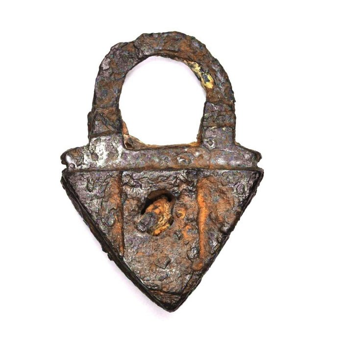 Medieval Wrought Padlock - Iron - 15th century