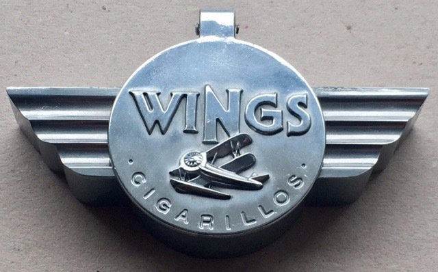Werbeartikel Aschenbecher Wings Zigarillos Aschenbecher Zigarren (1) - Art Deco - Verzinktem Metall