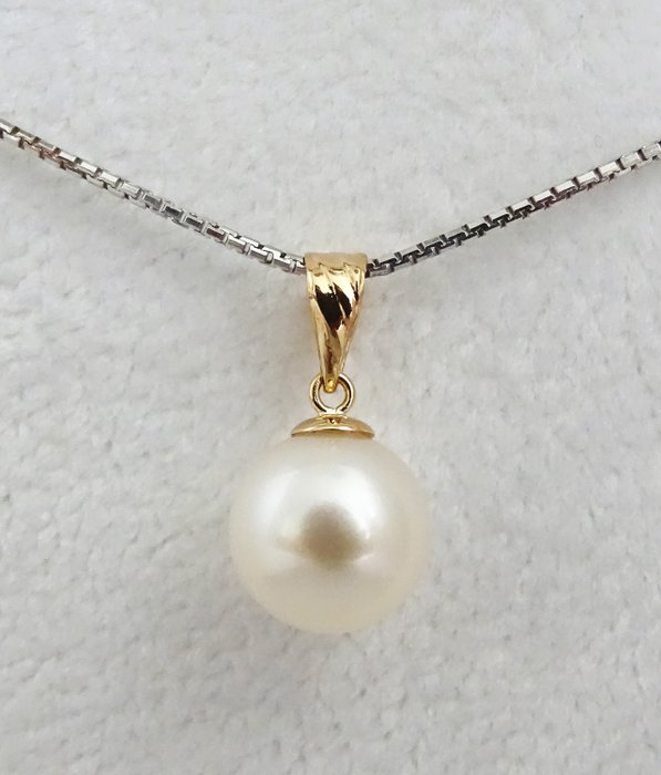 HS Jewellery South sea pearl, Top Grade 9.81 mm - Pendant, 18 kt ...