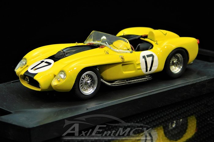 1:43 scale Bang Model of a Ferrari Testa Rossa 58 Sports Car as raced in the 1958 Le Mans 24 Hours Race