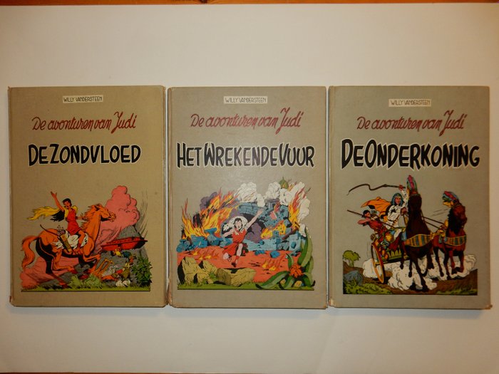 Vandersteen - De avonturen van Judi - 1 + 2 + 3 - De zonvloed + Het wrekende vuur + De onderkoning - 精装 - 第一版 - (1952/1954)