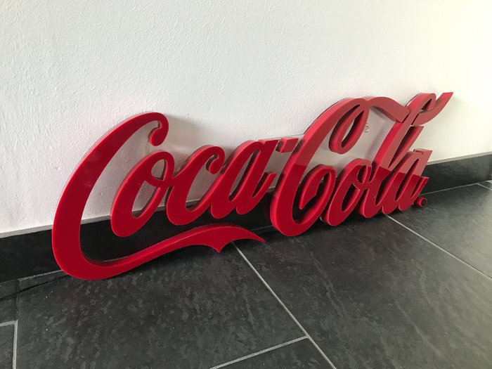 Wunderschönes großes LED - beleuchtetes Werbeschild / Tafel Original von Coca Cola (1) - Plastik