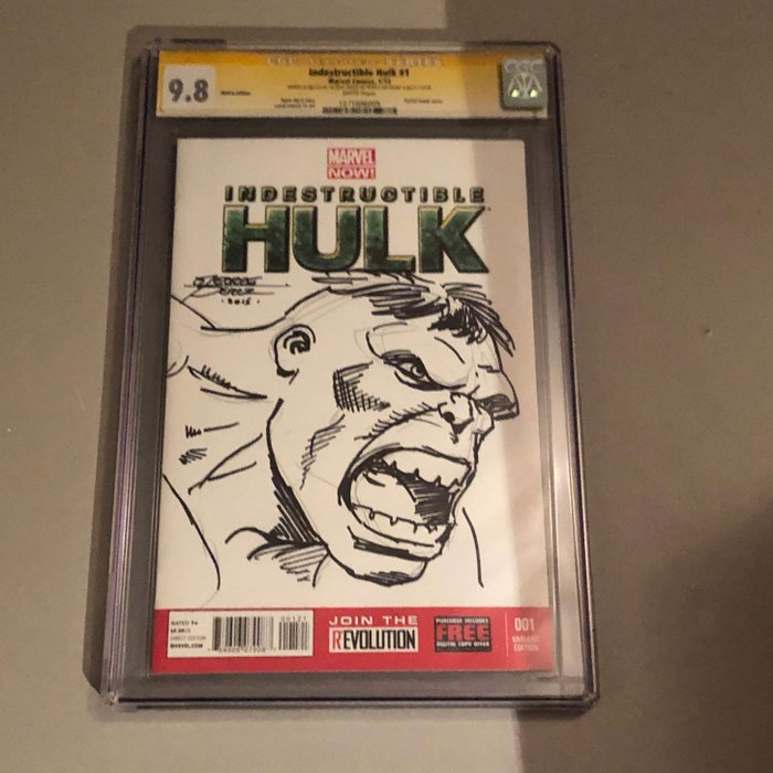 Indestructible Hulk 1 - George Perez Original Sketch  - CGC Graded 9.8 - Eerste druk