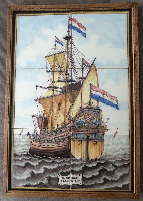 Westraven - Panneau de tuile avec le navire les 7 provinces - Céramique