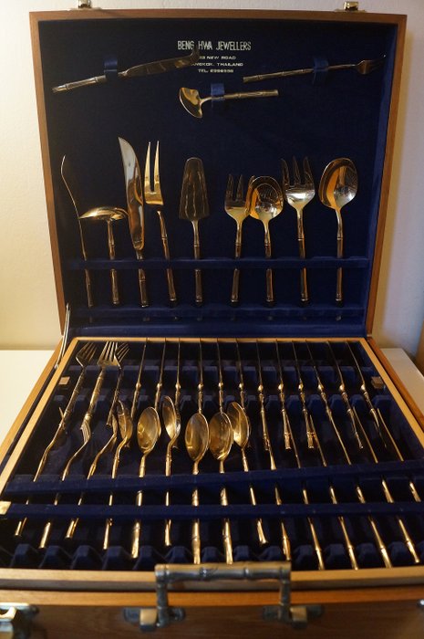 Thai cutlery set bronze of 78 pieces - Bronze