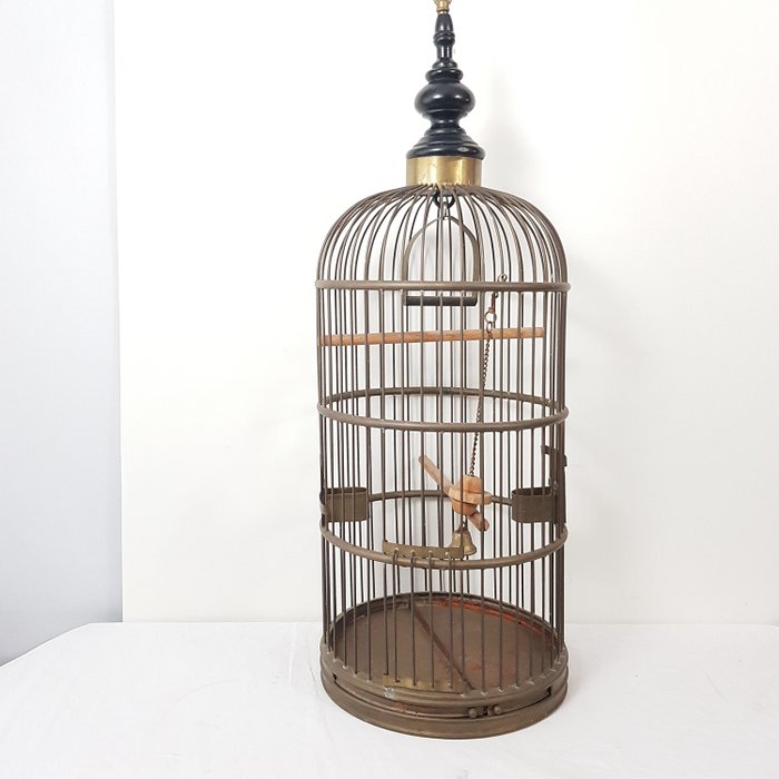 Grande cage à oiseaux en cuivre / cage à perroquet - Cuivre