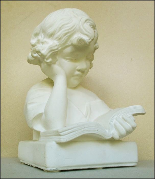 Bust of Reading Girl - Plaster