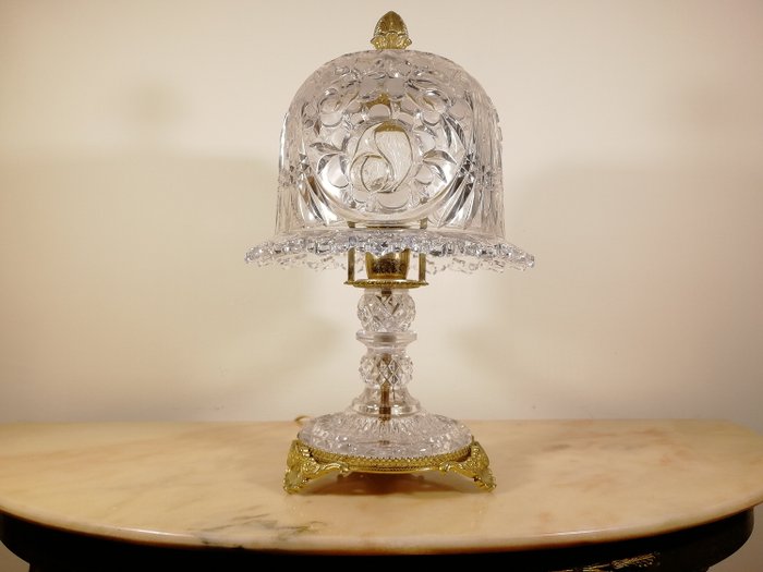 Elegant Crystal And Brass Table Lamp, Elegant Crystal Table Lamps