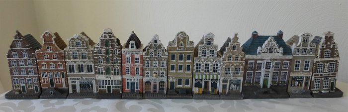 Amsterdamse grachtenhuisjes (Blokker huisjes) - 12 stuks - Gegoten Kunsthars