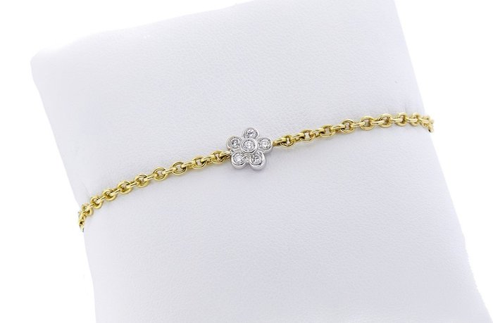 Schreiber - Made in Italy - 18 kt. White gold, Yellow gold - Bracelet - 0.30 ct Diamond